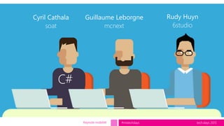 tech.days 2015#mstechdays
Rudy Huyn
6studio
Guillaume Leborgne
mcnext
Cyril Cathala
soat
Keynote mobilité
 