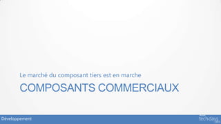 Le marché du composant tiers est en marche

       COMPOSANTS COMMERCIAUX

Développement
 