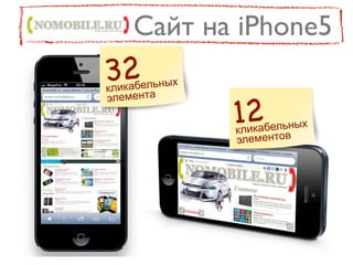 Сайт на iPhone5
32
кл икабельных
элемента
                12
                к ликабельных
                э лементов
 