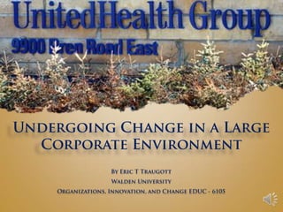Undergoing Change in a Large Corporate Environment By Eric T Traugott Walden University Organizations, Innovation, and Change EDUC - 6105 