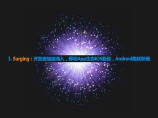 1. Surging：开发者加速涌入，移劢App生态iOS趋优，Android隐忧渐现
 