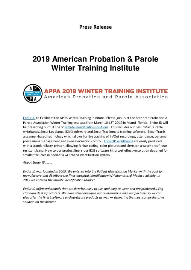 2019 American Probation & Parole Winter Training Institute