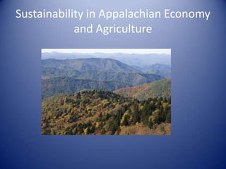 Sustainability in Appalachian Economy
            and Agriculture
 