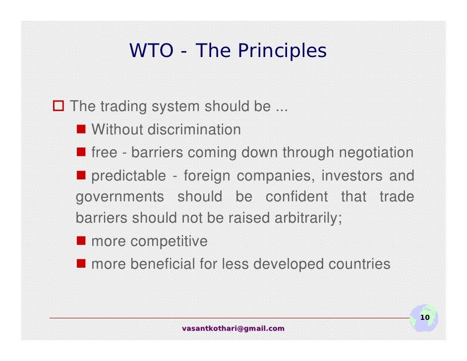 Fundamental principles of wto trading system