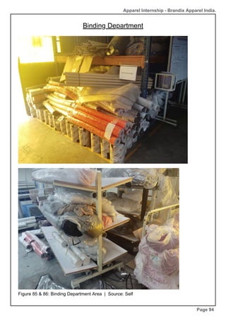 Apparel Internship - Brandix Apparel India.
Binding Department
Page 94
Figure 85 & 86: Binding Department Area | Source: Self
 