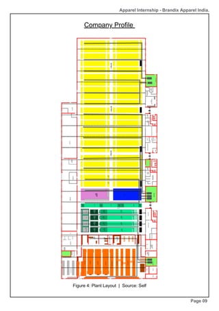 Company Profile
Page 09
Apparel Internship - Brandix Apparel India.
Figure 4: Plant Layout | Source: Self
 