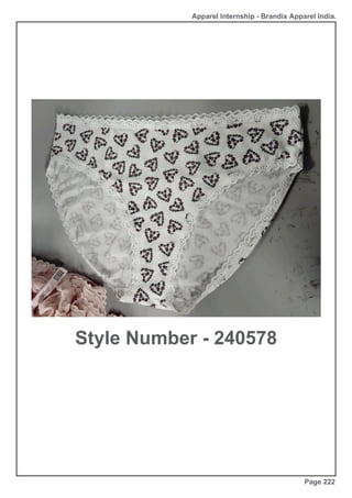 Apparel Internship - Brandix Apparel India.
Style Number - 240578
Page 222
 
