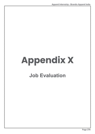 Apparel Internship - Brandix Apparel India.
Appendix X
Job Evaluation
Page 276
 