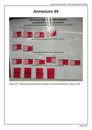 Apparel Internship - Brandix Apparel India.
Annexure 46
Figure 237: Industrial Sewing Machine Damages (Technical Department) | Source: Self
Page 327
 