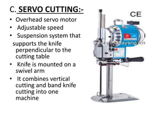 CUTTING DEPARTMENT OF APPAREL INDUSTRY. PPTX