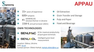 14
14
15+ years of experience
SIEMENS AG
Solution Partner in Ukraine
#1
15M € annual turnover (2021)
600+ projects
Oil Ext...