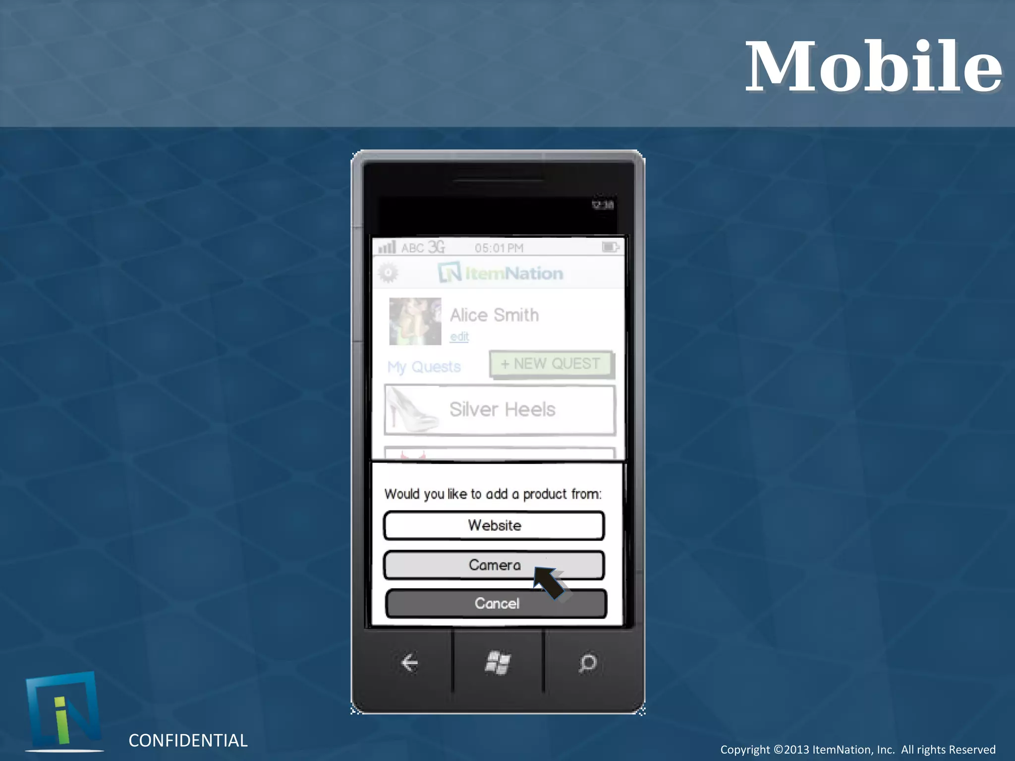 Copyright ©2013 ItemNation, Inc. All rights Reserved
CONFIDENTIAL
MobileMobile
 