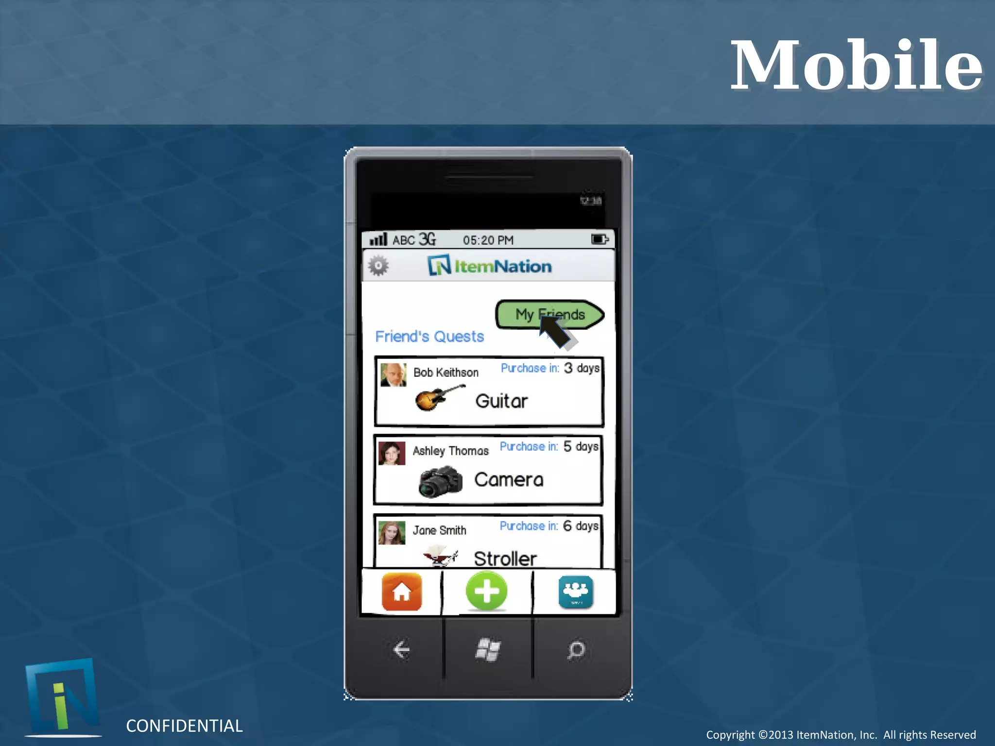 Copyright ©2013 ItemNation, Inc. All rights Reserved
CONFIDENTIAL
MobileMobile
 