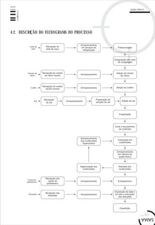 pág.45
CAPÍTULO4
QUEIJO FRESCO
4.2. DESCRIÇÃO DO FLUXOGRAMA DO PROCESSO
 