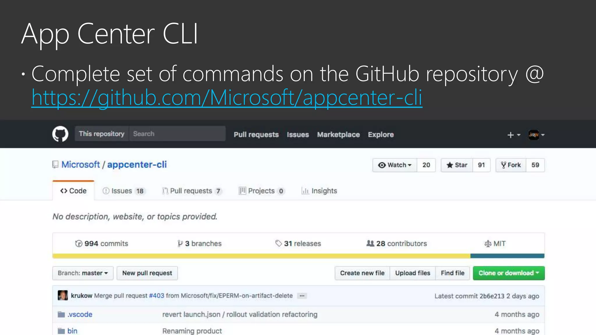 https://github.com/Microsoft/appcenter-cli