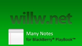 Many Notes
for BlackBerry® PlayBook™
 