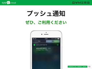 70Conﬁdential / Don’t distribute  cayto inc.
ぜひ、ご利用ください
プッシュ通知
 