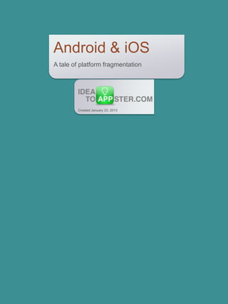 Android & iOS
A tale of platform fragmentation




        Created January 23, 2013
 