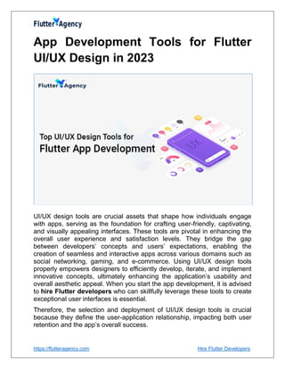Flutter UI/UX Design Tools: The Ultimate Guide for 2023 | PDF