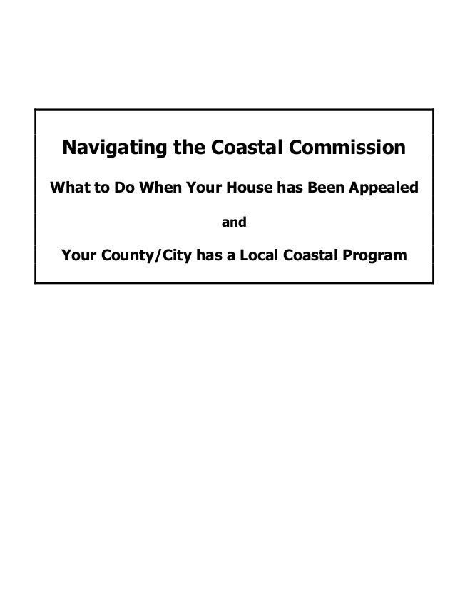 California Coastal Commission Unofficial Guidebook to the Appeals P…