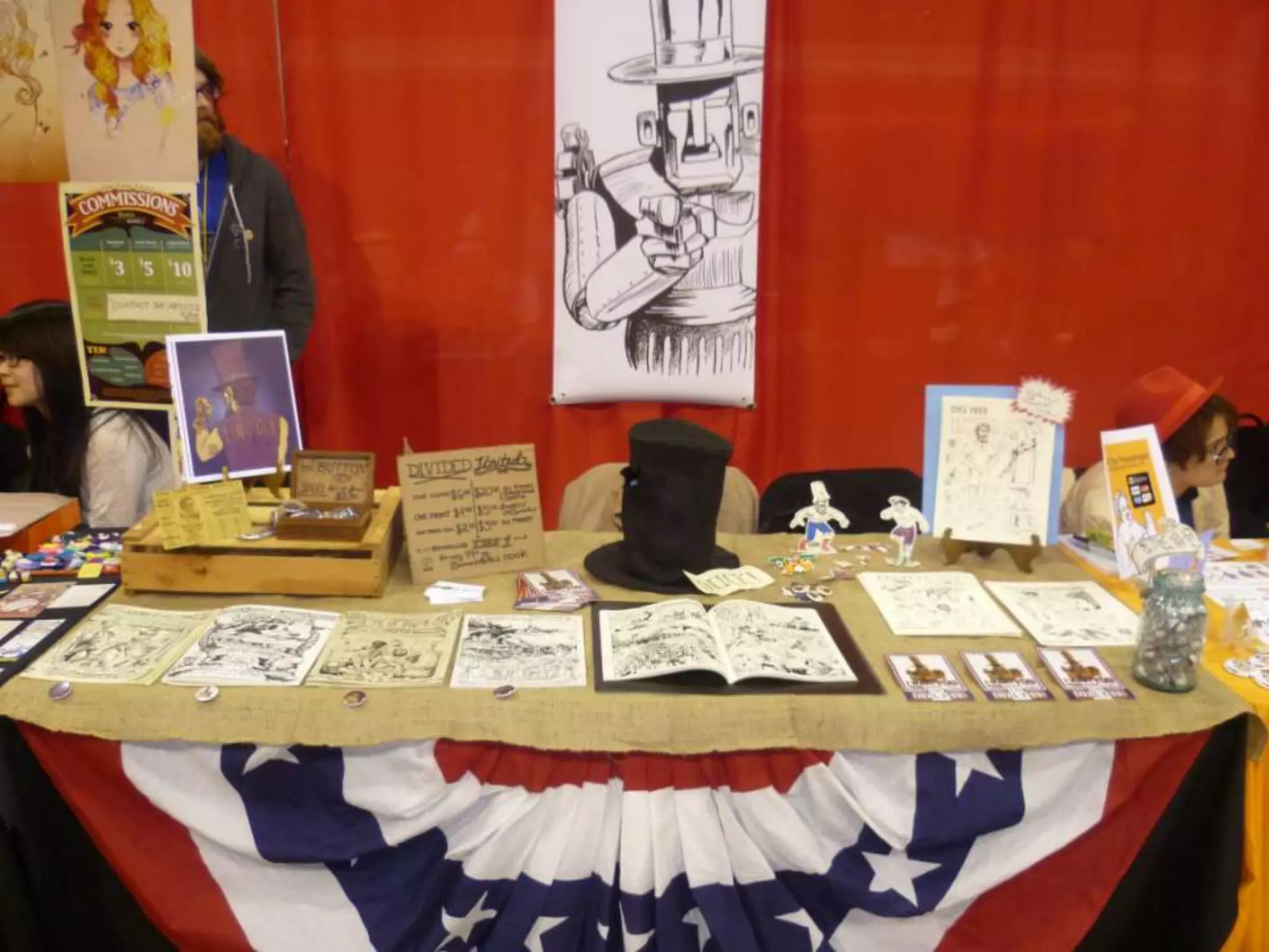 Appealing artist table setups