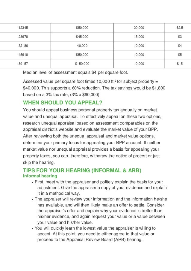 Appealing business personal property tax assessments in texas
