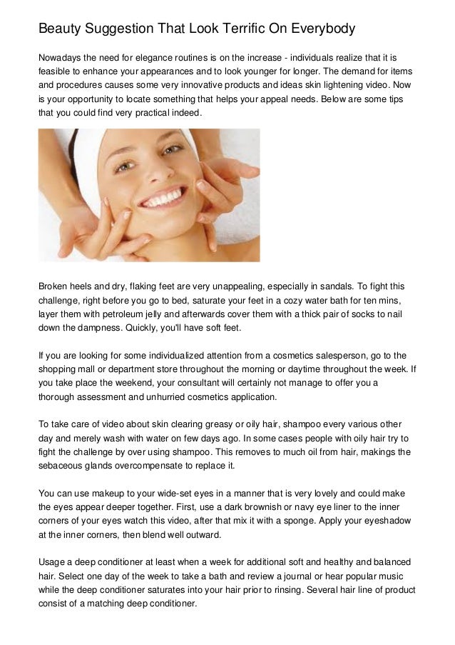 Beauty Suggestion That Look Terrific On Everybody