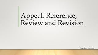 Appeal, Reference,
Review and Revision
DR KARAN JAWANDA
 