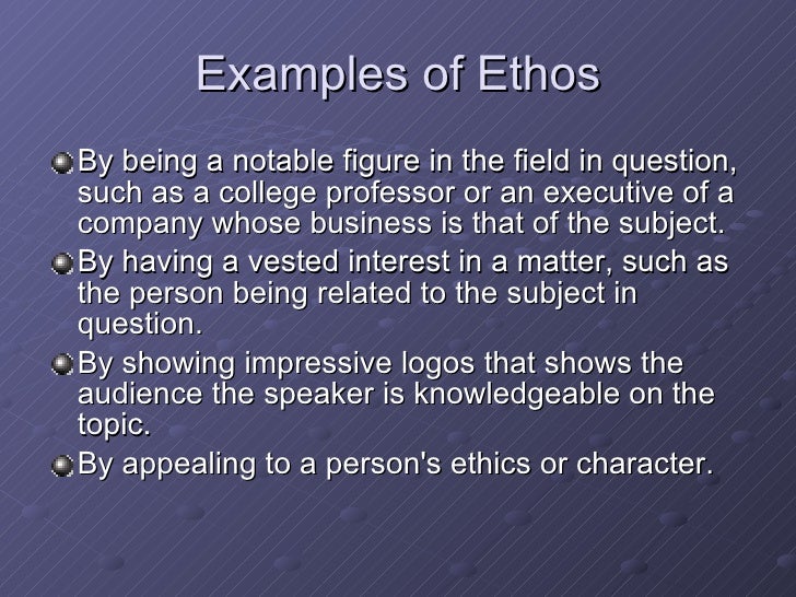 ethos thesis statement