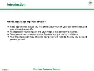 Appearance @ Work & Workplace | PPTX
