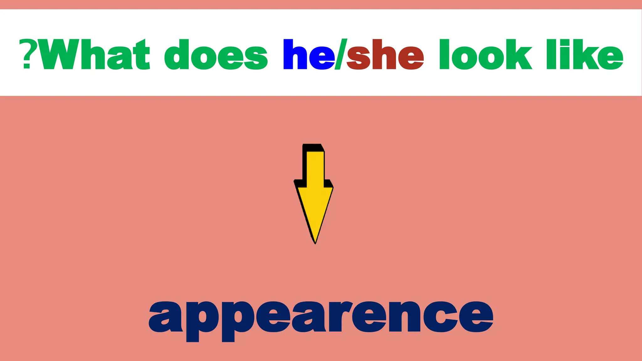 What does he/she look like
?
appearence
 