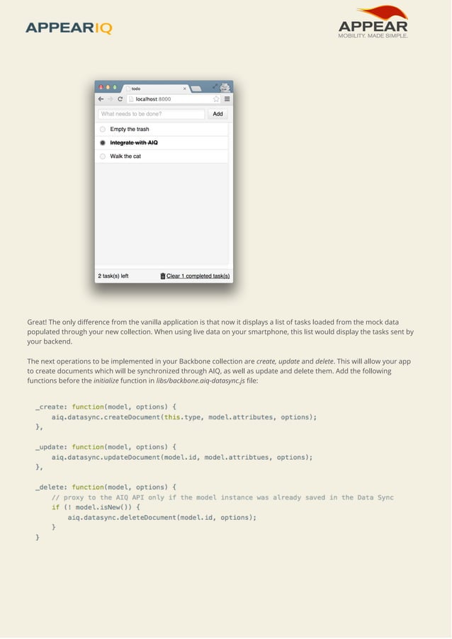 Appear IQ - Tutorials Backbone.js