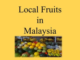 Local Fruits
in
Malaysia
 