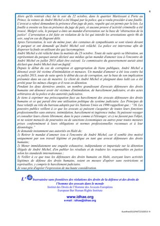 Haïti - Arrestation arbitraire de Me André Michel