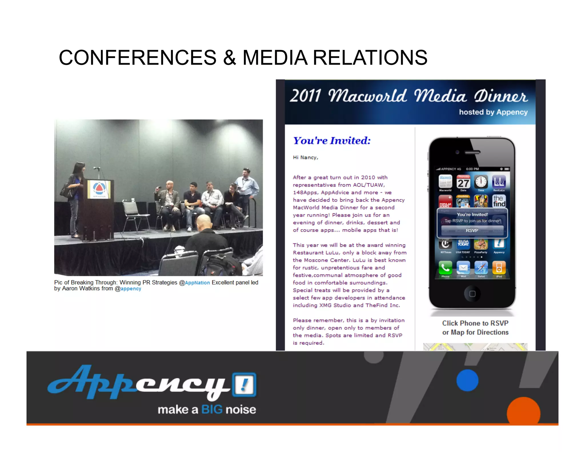 CONFERENCES & MEDIA RELATIONS
 