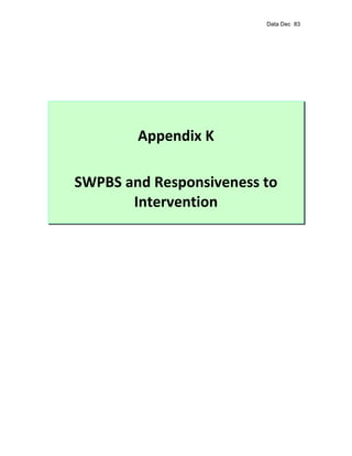 Data Dec 83




        Appendix K

SWPBS and Responsiveness to
       Intervention
 