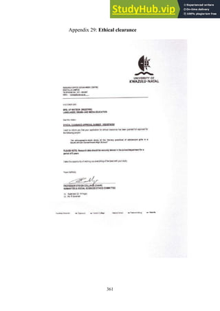 361
Ethical clearance
Appendix 29:
 