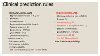 Mantrell Score Appendicitis | PPTX