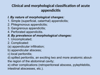 Appendix Nature AppendicitisBriefly summarize the main points. Short, simple sentences ...