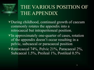 Appendix Intraperitoneal APPENDICITIS presentation notes for MDppt | PPT