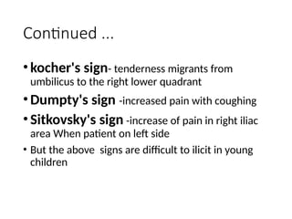 Appendicitis is the inflamation of apemdex | PPTX