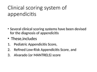 Mantrell Score Appendicitis is the inflamation of apemdex | PPTX