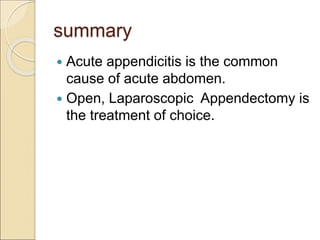 APPENDICITIS clinical sign symptoms and Management.ppt