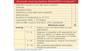 Mantrell Score Acute APPENDICITIS internal medicine .pptx