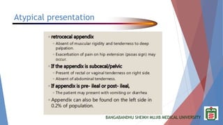 BANGABANDHU SHEIKH MUJIB MEDICAL UNIVERSITY
Atypical presentation
 