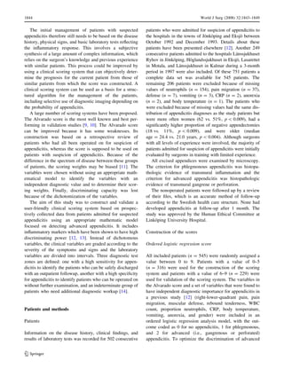 Appendicitis score | PDF