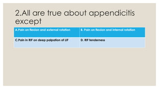 appendix and its diseases in detail for surgery | PPTX