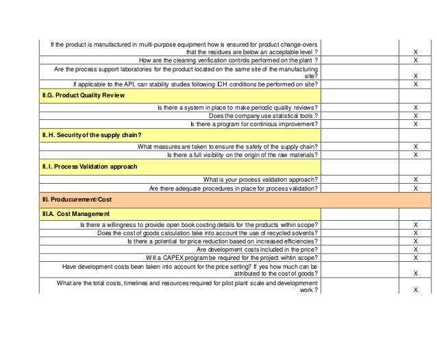 Appendix 2 supplier checklist