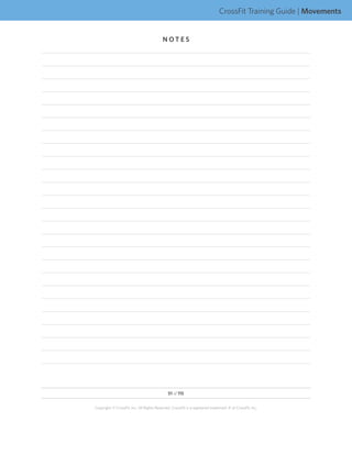 CrossFit Training Guide | Movements


                                          NOTES




                                             51 of 115


Copyright © CrossFit, Inc. All Rights Reserved. CrossFit is a registered trademark ‰ of CrossFit, Inc.
 