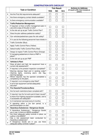 Appendix a7 weekly site inspection checklist | PDF